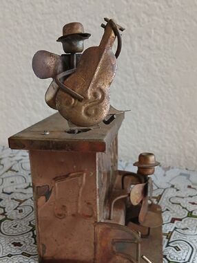 Berkeley Copper Tone  Musician Sculpture / Music Box.